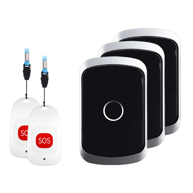 CACAZI C20 Two To Three Wireless Pager For The Elderly Home Care Waterproof Emergency Pager, EU Plug(Black) - free shipping - PMC TechLife - Order now!