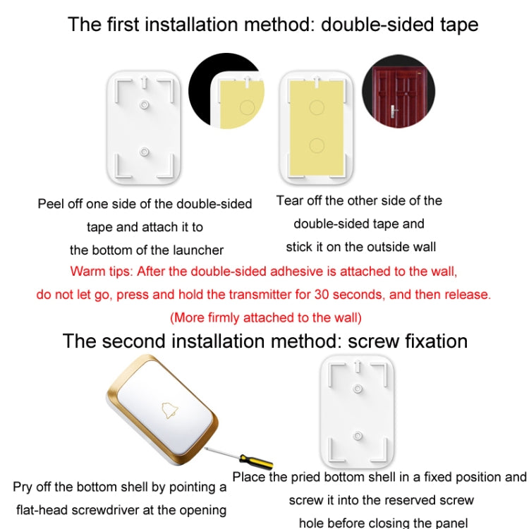 CACAZI C20 Two To Three Wireless Pager For The Elderly Home Care Waterproof Emergency Pager, EU Plug(Gold) - Wireless Doorbell by CACAZI | Online Shopping South Africa | PMC Jewellery