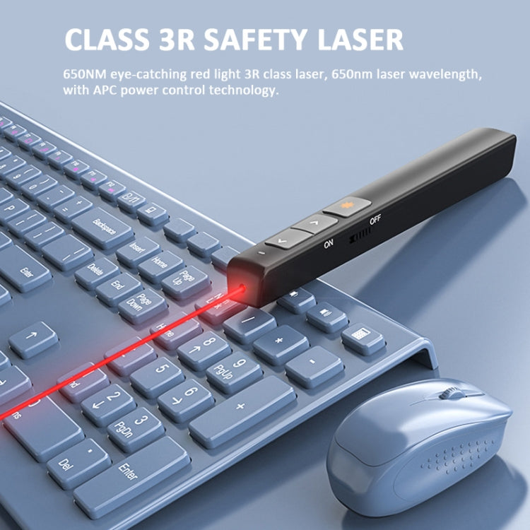 Deli  2.4GHz Page Turner USB Clicker With Red Light For PPT(Black) - free shipping - PMC Jewellery - Order now!