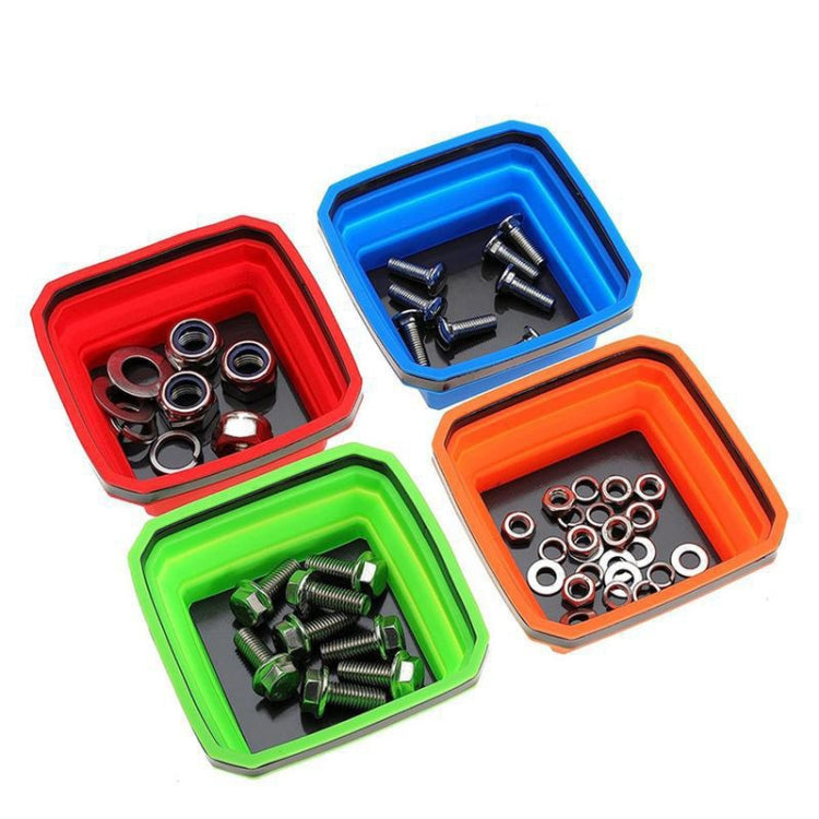 Square Silicone Foldable Magnetic Parts Tray For Small Parts And Tools(Red) - free shipping - PMC TechLife - Order now!