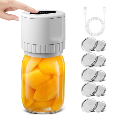 Electric Mason Jar Vacuum Sealer Kit Sealing Machine for Food Storage With 10 Jar Lids(White) - Preservation Supplies by PMC Jewellery | Online Shopping South Africa | PMC Jewellery