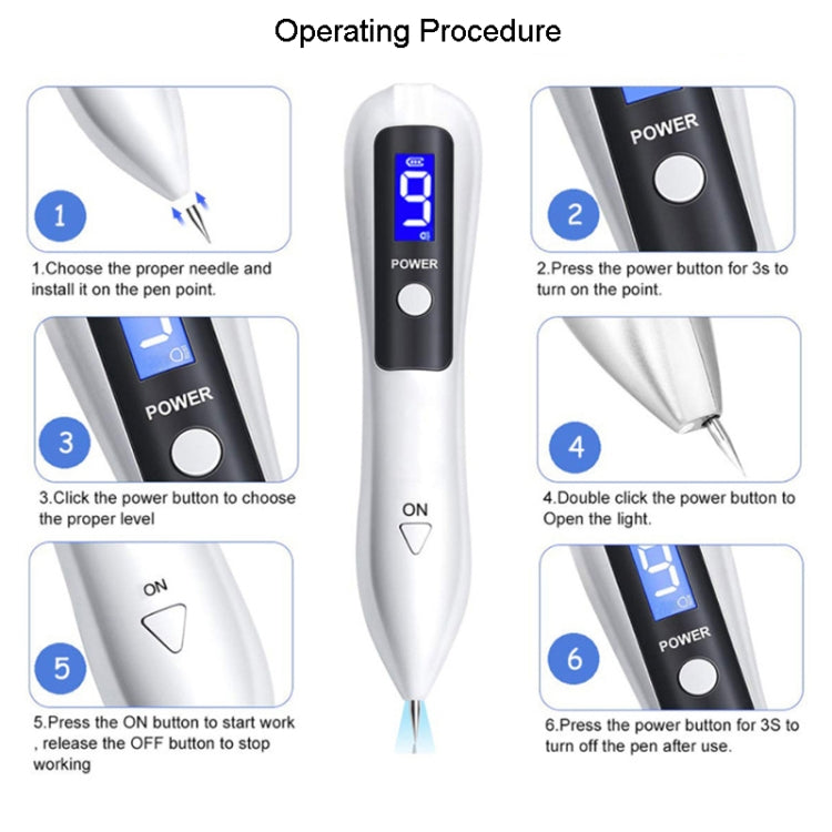 9 Gears Mole Spotting Pen LCD Home Laser Mole Spot Sweeping Beauty Instrument With Shot Light(Gold) - free shipping - PMC TechLife - Order now!