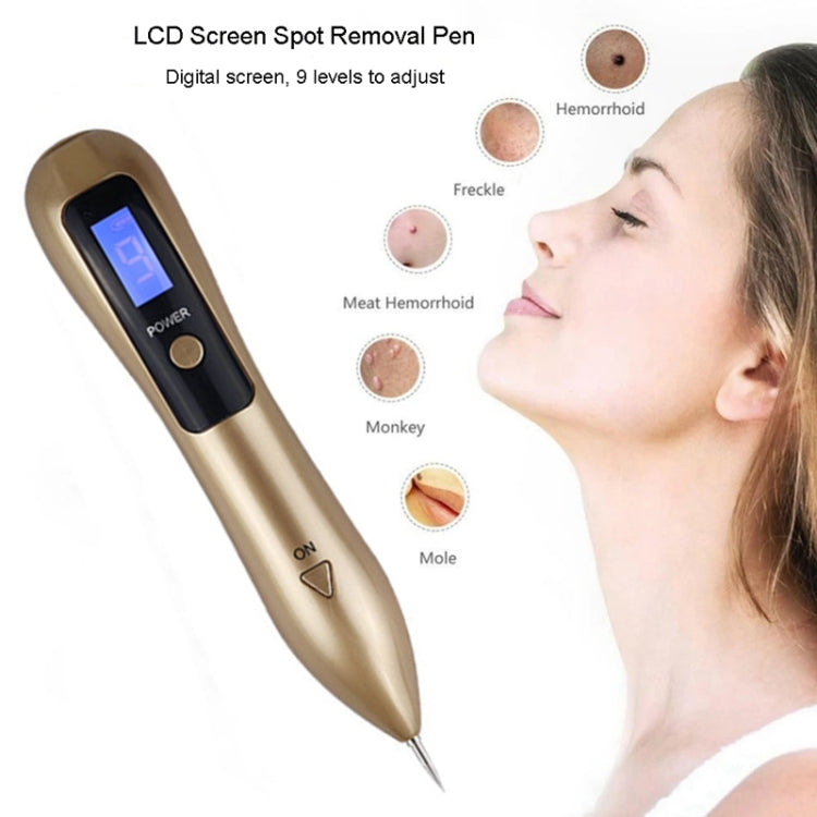 9 Gears Mole Spotting Pen LCD Home Laser Mole Spot Sweeping Beauty Instrument Without Shoot Light(Gold) - free shipping - PMC TechLife - Order now!