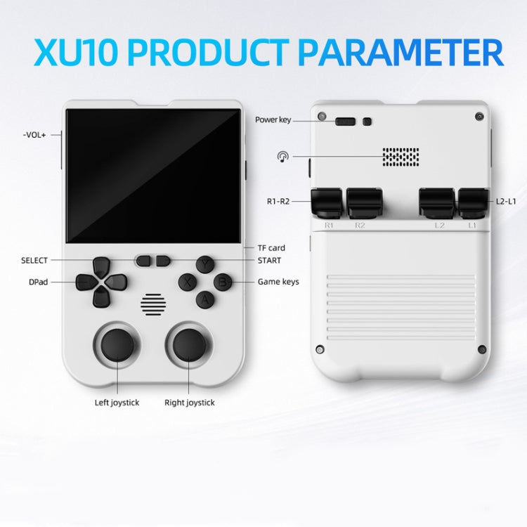 AMPOWN XU10 Handheld Game Console 3.5-Inch IPS Screen Linux System Portable Video Arcade 128G(White) - free shipping - PMC Jewellery - Order now!