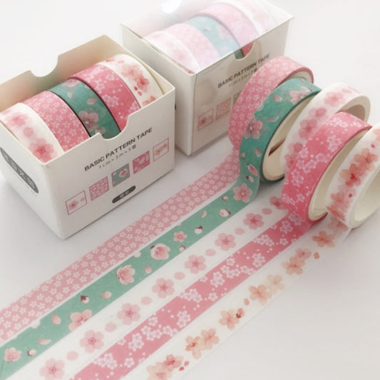 5rolls /Box 3m Washi DIY Decoration Handbook Tape Set, Color: Cherry Dye - Tape & Solid glue by PMC Jewellery | Online Shopping South Africa | PMC Jewellery