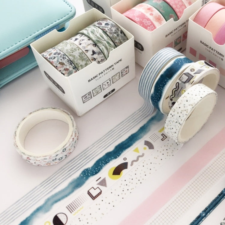 5rolls /Box 3m Washi DIY Decoration Handbook Tape Set, Color: Point and Line - Tape & Solid glue by PMC Jewellery | Online Shopping South Africa | PMC Jewellery