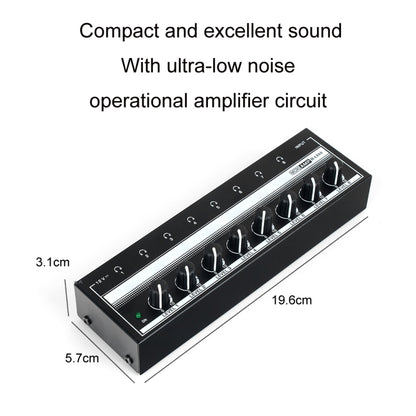 8-Channel Monitoring Multi-Channel Headphone Amplifier For Recording Studio, US Plug -  by PMC Jewellery | Online Shopping South Africa | PMC Jewellery | Buy Now Pay Later Mobicred