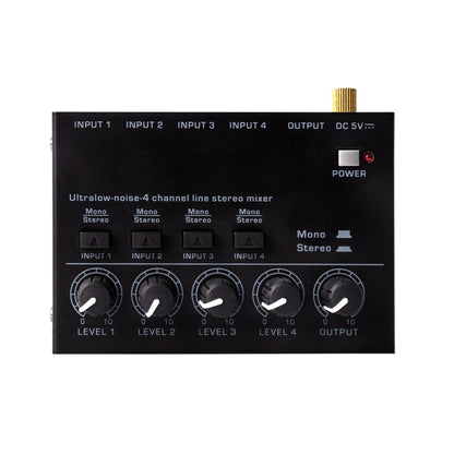 Ultra-compact 4 Channel Stereo Sound Low-noise Mixer For Recording Live Broadcasting, US Plug(MAX400) - Live Sound Effects Processors by PMC Jewellery | Online Shopping South Africa | PMC Jewellery | Buy Now Pay Later Mobicred