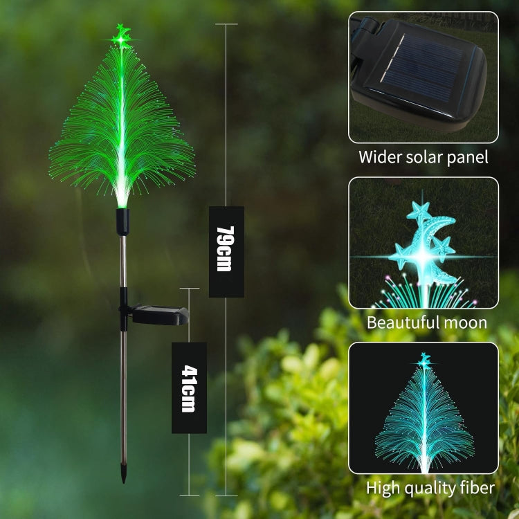Star Moon Transparent Christmas Tree Solar Light Outdoor Atmosphere Lighting Outdoor Waterproof Glowing Festival Decorative Lamp - Holiday Lights by PMC TechLife | Online Shopping South Africa | PMC TechLife