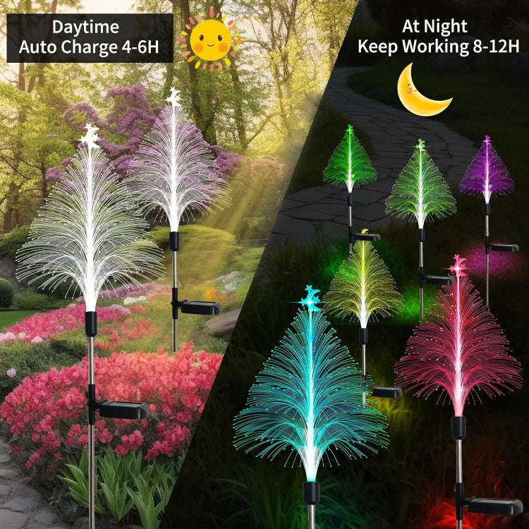 Star Moon Transparent Christmas Tree Solar Light Outdoor Atmosphere Lighting Outdoor Waterproof Glowing Festival Decorative Lamp - Holiday Lights by PMC Jewellery | Online Shopping South Africa | PMC Jewellery