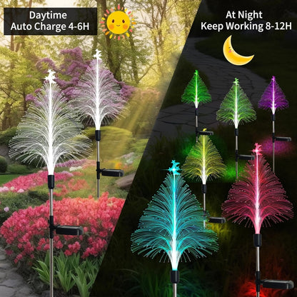 Star Moon Transparent Christmas Tree Solar Light Outdoor Atmosphere Lighting Outdoor Waterproof Glowing Festival Decorative Lamp - Holiday Lights by PMC Jewellery | Online Shopping South Africa | PMC Jewellery