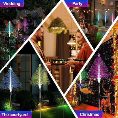 Star Moon Transparent Christmas Tree Solar Light Outdoor Atmosphere Lighting Outdoor Waterproof Glowing Festival Decorative Lamp - Holiday Lights by PMC Jewellery | Online Shopping South Africa | PMC Jewellery