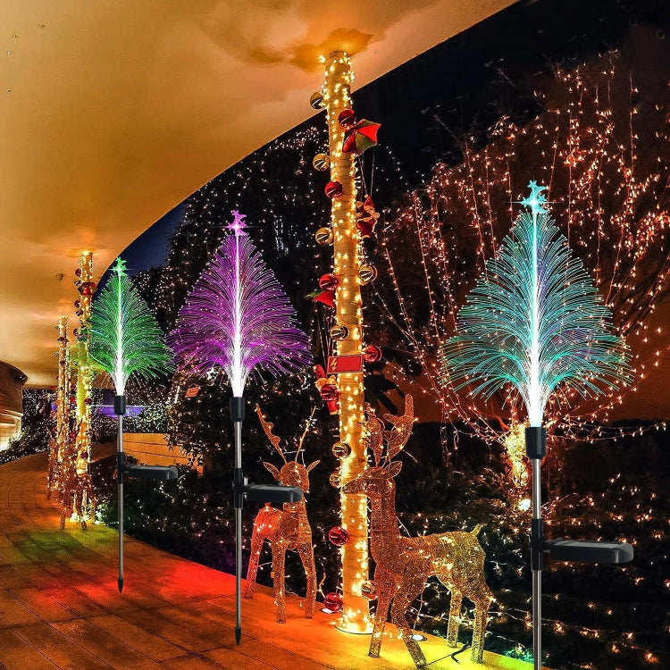 Star Moon Transparent Christmas Tree Solar Light Outdoor Atmosphere Lighting Outdoor Waterproof Glowing Festival Decorative Lamp - Holiday Lights by PMC TechLife | Online Shopping South Africa | PMC TechLife