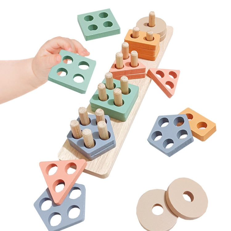 Children Geometric Shapes Color Matching Building Blocks Columns Toys(21 In 1 Macaron) - Building Blocks by PMC Jewellery | Online Shopping South Africa | PMC Jewellery