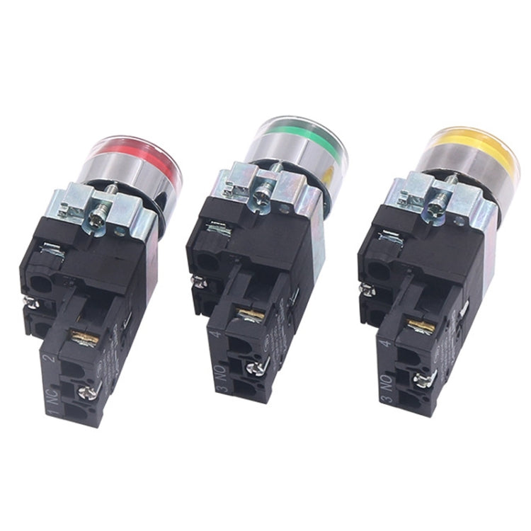 CHINT NP2-BW3463/24V 2 NO Pushbutton Switches With LED Light Silver Alloy Contact Push Button (Red) - Car Switches by PMC TechLife | Online Shopping South Africa | PMC TechLife | Buy Now Pay Later Mobicred