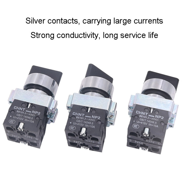 CHINT NP2-BD53 3 Gear Self-resetting 2NO Power Transfer Switch Short Handle Master Knob 22mm - Car Switches by CHINT | Online Shopping South Africa | PMC TechLife | Buy Now Pay Later Mobicred