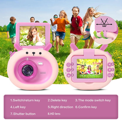 S2 2.4-Inch 180-Degree Flip-Screen 1080P HD Cartoon Children Digital Camera With Stand(Violet) - Children Cameras by PMC Jewellery | Online Shopping South Africa | PMC Jewellery | Buy Now Pay Later Mobicred