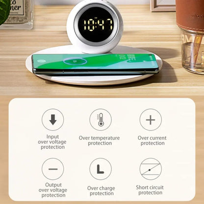 K22T 15W Multifunctional Rotatable Clock Night Light Wireless Fast Charger, Color: White - Wireless Charger by PMC Jewellery | Online Shopping South Africa | PMC Jewellery | Buy Now Pay Later Mobicred