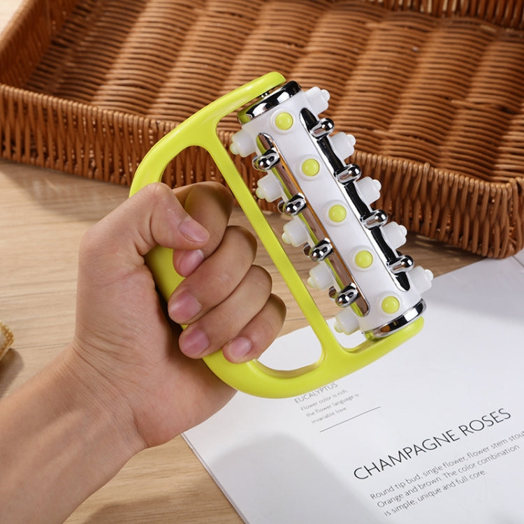Handheld Curved Five-row Iron Column Roller Soothing Massager(Yellow) - free shipping - PMC TechLife - Order now!