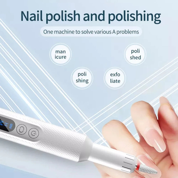 M3 USB Charging Portable Electric Nail Polisher Nail Art Tools Home Nail Art Instrument(White) - Grinding Tools & Accessories by PMC Jewellery | Online Shopping South Africa | PMC Jewellery | Buy Now Pay Later Mobicred