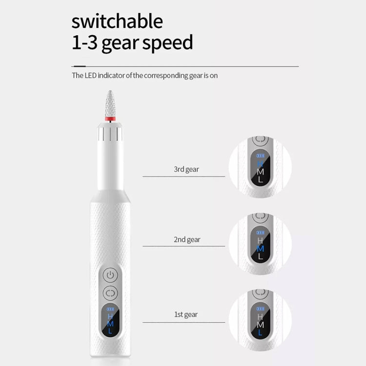 M3 USB Charging Portable Electric Nail Polisher Nail Art Tools Home Nail Art Instrument(Pink) - Grinding Tools & Accessories by PMC TechLife | Online Shopping South Africa | PMC TechLife | Buy Now Pay Later Mobicred