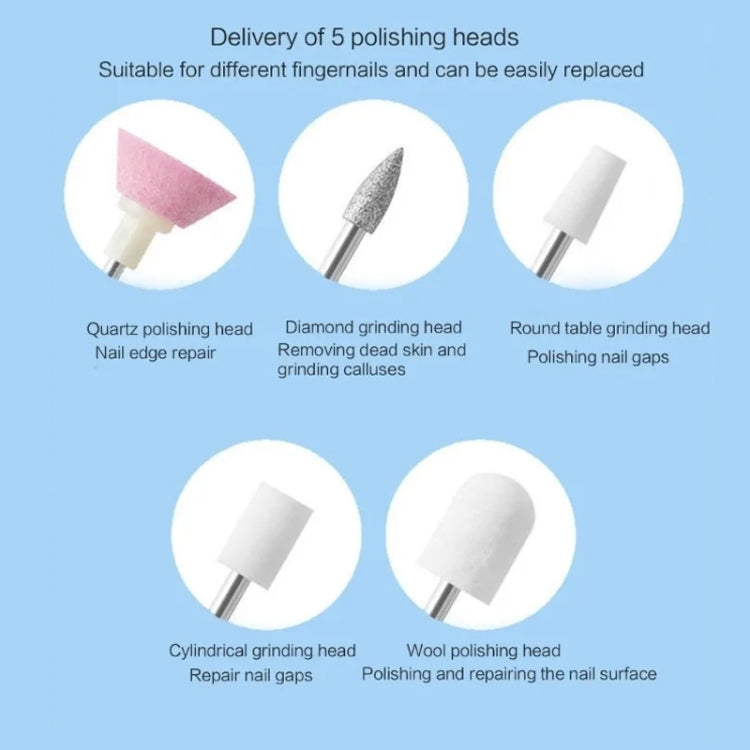 M3 USB Charging Portable Electric Nail Polisher Nail Art Tools Home Nail Art Instrument(Pink) - Grinding Tools & Accessories by PMC TechLife | Online Shopping South Africa | PMC TechLife | Buy Now Pay Later Mobicred