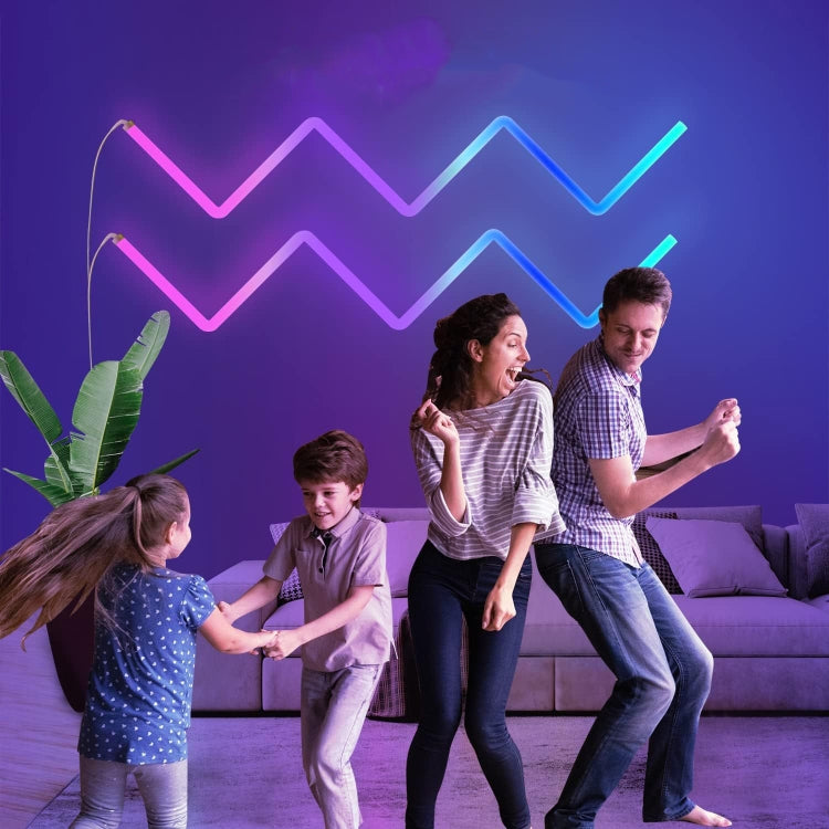 8pcs+4 Corners Bluetooth 12V RGBIC Splicing Wall Light Intelligent Remote Control Indoor Decorative Ambient Lights(UK Plug) - Novelty Lighting by PMC TechLife | Online Shopping South Africa | PMC TechLife | Buy Now Pay Later Mobicred