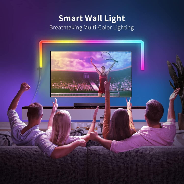 8pcs+4 Corners Bluetooth 12V RGBIC Splicing Wall Light Intelligent Remote Control Indoor Decorative Ambient Lights(UK Plug) - Novelty Lighting by PMC TechLife | Online Shopping South Africa | PMC TechLife | Buy Now Pay Later Mobicred