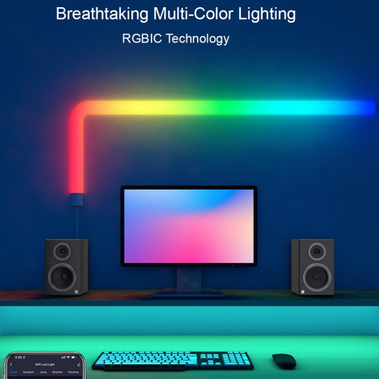 8pcs+4 Corners Bluetooth 12V RGBIC Splicing Wall Light Intelligent Remote Control Indoor Decorative Ambient Lights(UK Plug) - Novelty Lighting by PMC TechLife | Online Shopping South Africa | PMC TechLife | Buy Now Pay Later Mobicred
