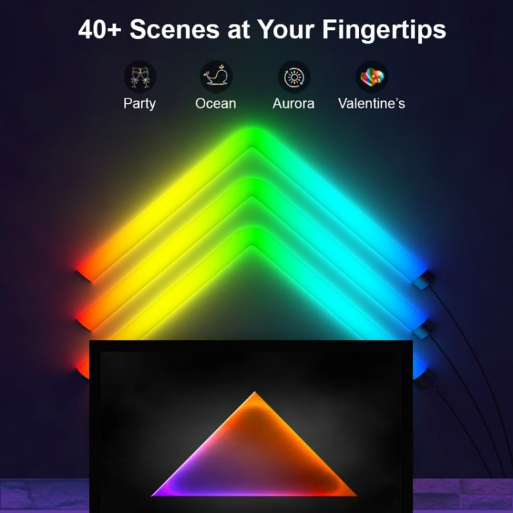 8pcs+4 Corners Bluetooth 12V RGBIC Splicing Wall Light Intelligent Remote Control Indoor Decorative Ambient Lights(UK Plug) - Novelty Lighting by PMC TechLife | Online Shopping South Africa | PMC TechLife | Buy Now Pay Later Mobicred