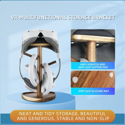 Hiblok VR Helmet Wooden Storage Rack Desktop Display Stand for Quest 2 / Pico 3 / Pico 4(Walnut) - VR Accessories by Hiblok | Online Shopping South Africa | PMC Jewellery | Buy Now Pay Later Mobicred