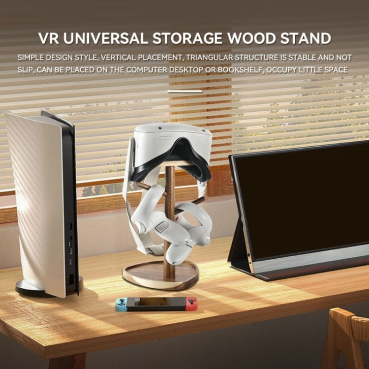 Hiblok VR Helmet Wooden Storage Rack Desktop Display Stand for Quest 2 / Pico 3 / Pico 4(Walnut) - VR Accessories by Hiblok | Online Shopping South Africa | PMC Jewellery | Buy Now Pay Later Mobicred