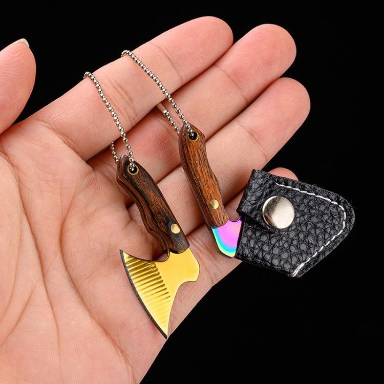 Mini Knife Keychain Portable Removal Express Pendant Accessory With Holster, Model: Axe Gold - Burin &Cutting Knife by PMC Jewellery | Online Shopping South Africa | PMC Jewellery