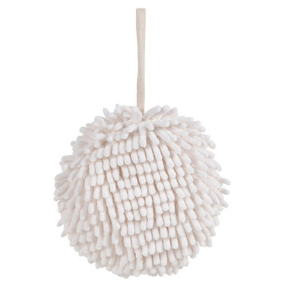 Chenille Hand Wipe Ball Large Hanging Bathroom Quick Dry Hand Towel Kitchen Rag Wipe Handkerchief(White) - Sponges, Cloths & Brushes by PMC Jewellery | Online Shopping South Africa | PMC Jewellery