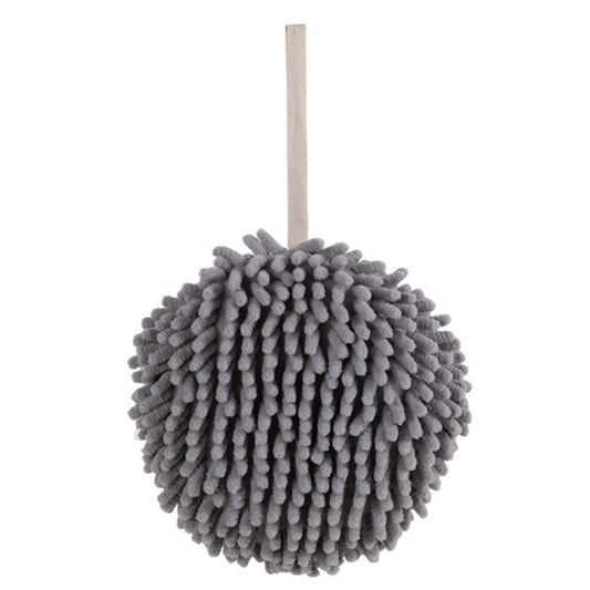 Chenille Hand Wipe Ball Large Hanging Bathroom Quick Dry Hand Towel Kitchen Rag Wipe Handkerchief(Gray) - Sponges, Cloths & Brushes by PMC Jewellery | Online Shopping South Africa | PMC Jewellery