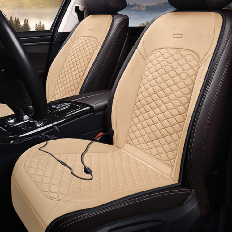 12V Car Winter Electric Heating Short Plush Seat Cushion, Color: Beige - Seat Accessories by PMC Jewellery | Online Shopping South Africa | PMC Jewellery | Buy Now Pay Later Mobicred