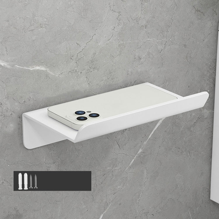 Stainless Steel Bathroom Roll Paper Holder No-Punch Cell Phone Storage Shelf, Style: Phone Rack (White) - Shelves by PMC TechLife | Online Shopping South Africa | PMC TechLife