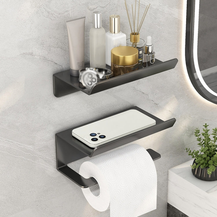Stainless Steel Bathroom Roll Paper Holder No-Punch Cell Phone Storage Shelf, Style: Phone Rack (White) - Shelves by PMC TechLife | Online Shopping South Africa | PMC TechLife