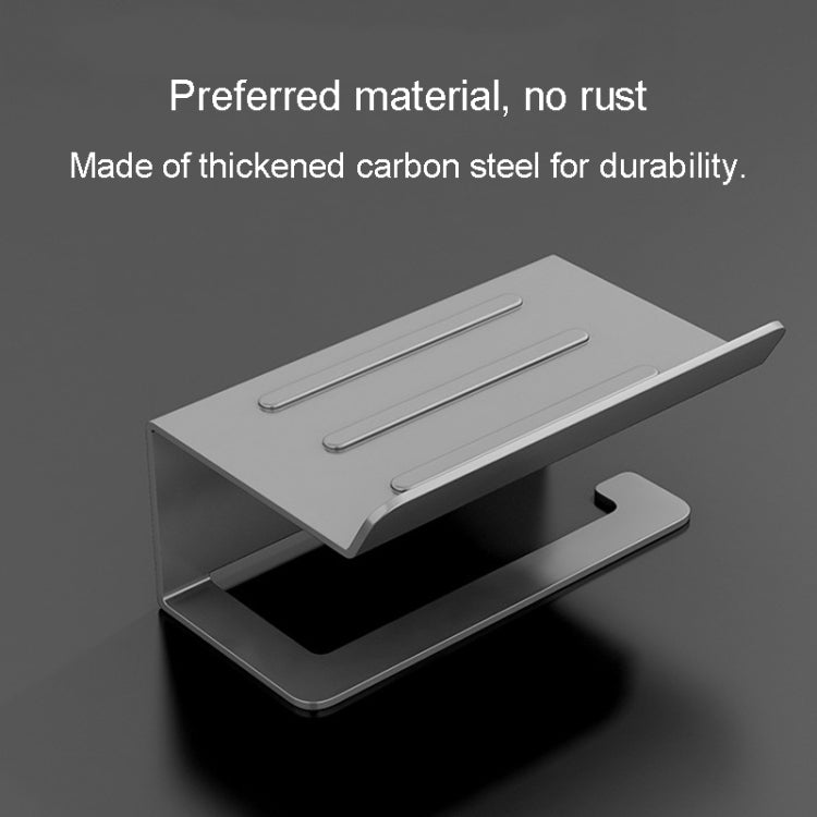 Stainless Steel Bathroom Roll Paper Holder No-Punch Cell Phone Storage Shelf, Style: Paper Rack (White��� - Shelves by PMC TechLife | Online Shopping South Africa | PMC TechLife