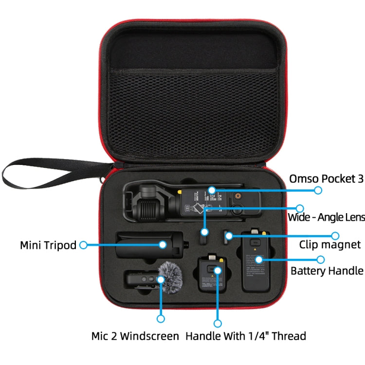 For DJI Osmo Pocket 3 Storage Bag Pocket Camera Handbag(Black Shell Black Inner) - Case & Bags by PMC TechLife | Online Shopping South Africa | PMC TechLife | Buy Now Pay Later Mobicred
