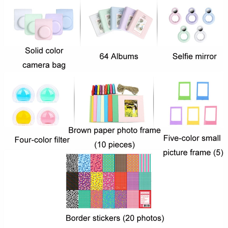For Polaroid Mini12 7 in 1 Photo Album Sticker Photo Frame Camera Bag, Color: White - Leather Bag by PMC TechLife | Online Shopping South Africa | PMC TechLife | Buy Now Pay Later Mobicred