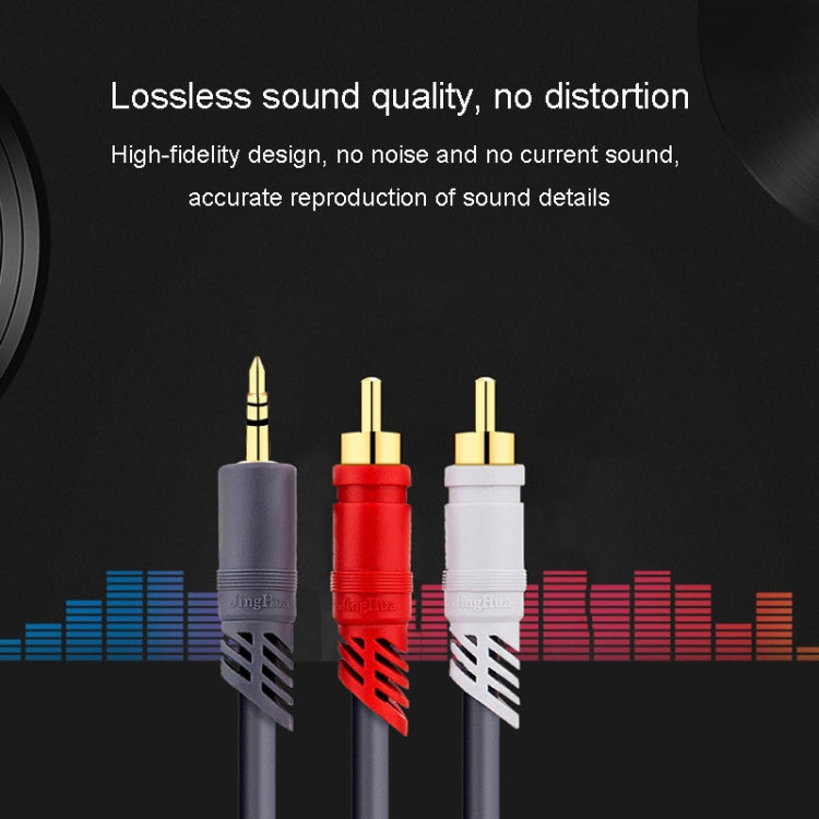 JINGHUA 3.5mm To 2RCA Audio Cable Game Console Outdoor Audio Connection Cable, Size: 20m(Grey) - free shipping - PMC Jewellery - Order now!