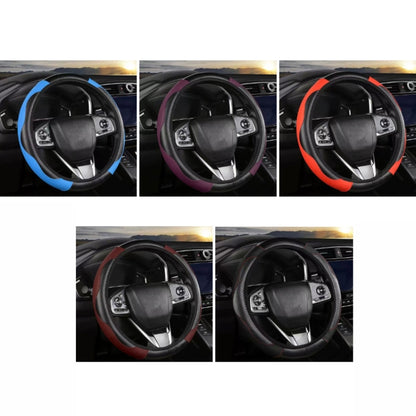 39cm Carbon Fiber Elastic Leather Without Inner Ring Car Steering Wheel Cover, Color: Black - Steering Wheel Accessories by PMC Jewellery | Online Shopping South Africa | PMC Jewellery | Buy Now Pay Later Mobicred