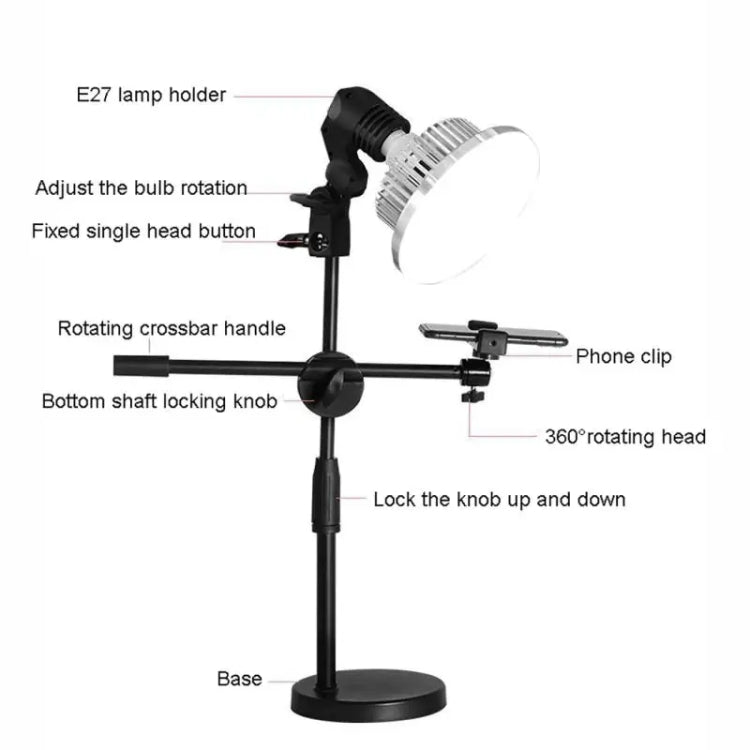 80W 120mm  Mushroom Fill Light + Desktop Overhead Photography Stand Kit for Photo/Video - Selfie Light by PMC Jewellery | Online Shopping South Africa | PMC Jewellery | Buy Now Pay Later Mobicred