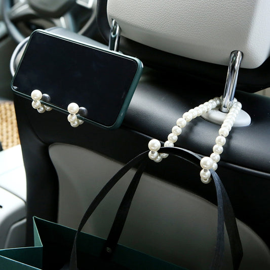 Stainless Steel Pearl Multifunctional Car Seat Back Hook(Mobile Bracket Pearl) - Auto Fastener & Clips by PMC Jewellery | Online Shopping South Africa | PMC Jewellery | Buy Now Pay Later Mobicred