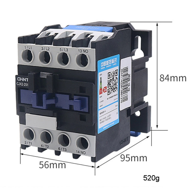 CHNT CJX2-2501 25A 220V Silver Alloy Contacts Multi-Purpose Single-Phase AC Contactor - Relays by CHNT | Online Shopping South Africa | PMC Jewellery | Buy Now Pay Later Mobicred