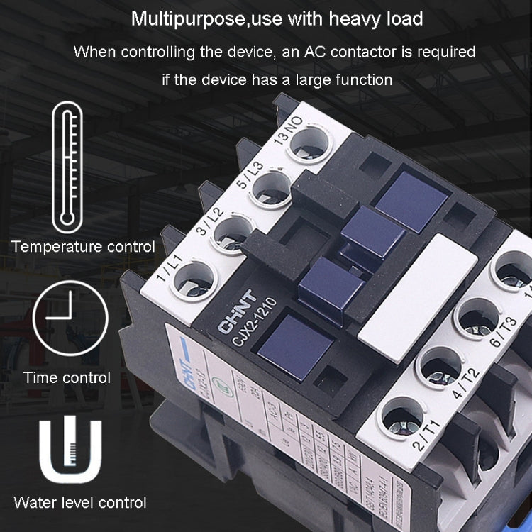 CHNT CJX2-1210 12A 220V Silver Alloy Contacts Multi-Purpose Single-Phase AC Contactor - Relays by CHNT | Online Shopping South Africa | PMC TechLife | Buy Now Pay Later Mobicred
