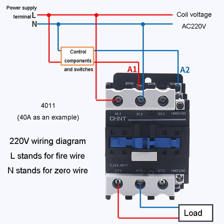 CHNT CJX2-9511 95A 220V Silver Alloy Contacts Multi-Purpose Single-Phase AC Contactor - free shipping - PMC TechLife - Order now!