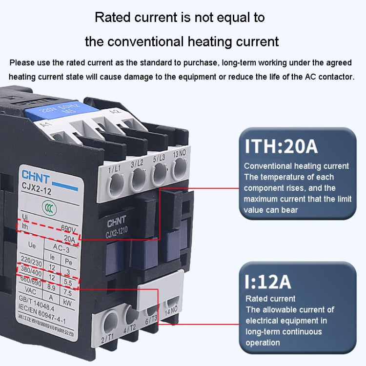 CHNT CJX2-0901 9A 220V Silver Alloy Contacts Multi-Purpose Single-Phase AC Contactor - Relays by CHNT | Online Shopping South Africa | PMC TechLife | Buy Now Pay Later Mobicred