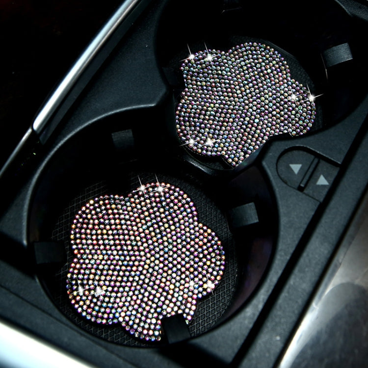 Car-mounted Diamond-filled Plum Blossom Decorated PVC Water Coaster(Colorful) - Car Drink Holders by PMC Jewellery | Online Shopping South Africa | PMC Jewellery | Buy Now Pay Later Mobicred